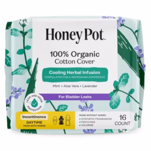 Cooling Herbal Infusion 100% Organic Cotton Cover Daytime Pads with Wings – 14 Count