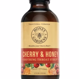 Cherry and Honey Soothing Throat Syrup bottle 4 fl oz front label view