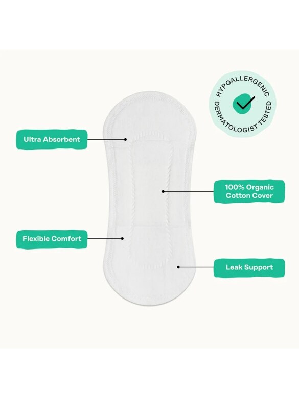 Organic cotton tampon core showing soft, breathable material texture