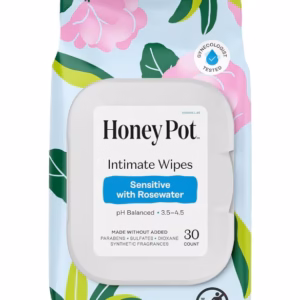 Sensitive Rosewater Intimate Wipes 30 count pack front view