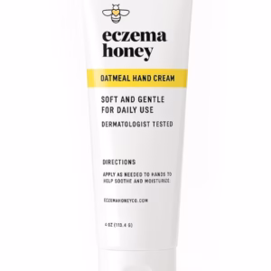 Eczema Honey Oatmeal Hand Cream 4 oz tube on a white background